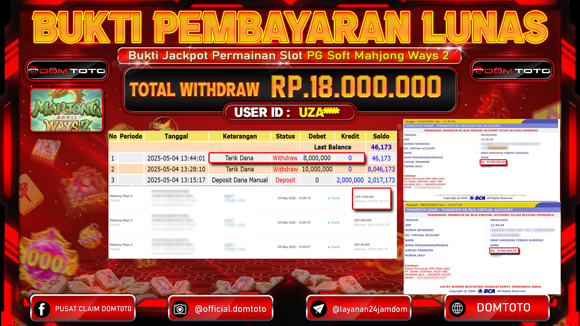 JACKPOT SLOT MAHJONG WAYS 2 04  MEI 2025